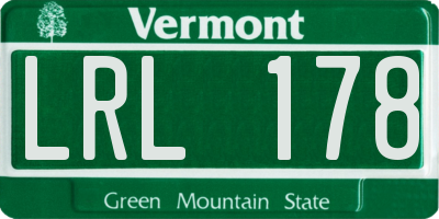 VT license plate LRL178