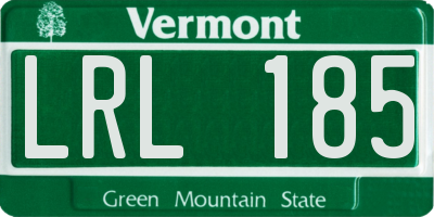 VT license plate LRL185