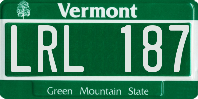 VT license plate LRL187