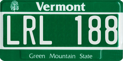 VT license plate LRL188