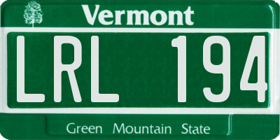 VT license plate LRL194