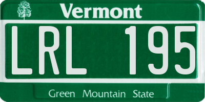 VT license plate LRL195