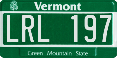 VT license plate LRL197
