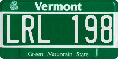 VT license plate LRL198