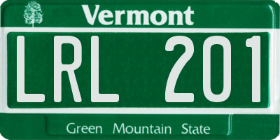 VT license plate LRL201