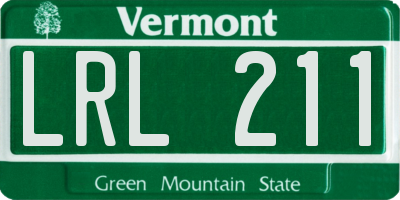 VT license plate LRL211