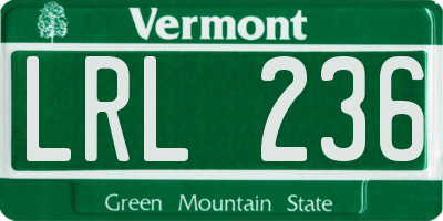 VT license plate LRL236