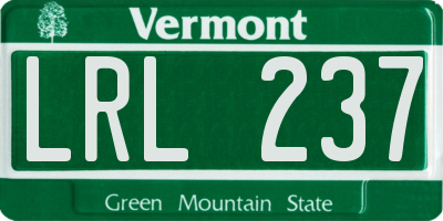 VT license plate LRL237