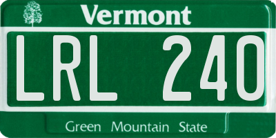 VT license plate LRL240