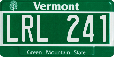 VT license plate LRL241