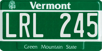 VT license plate LRL245
