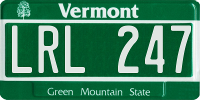 VT license plate LRL247
