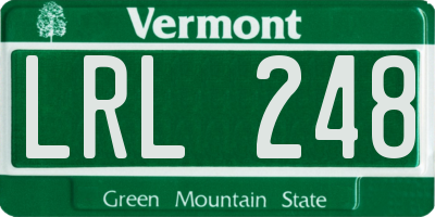 VT license plate LRL248