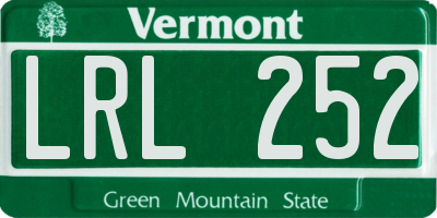 VT license plate LRL252