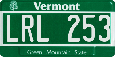 VT license plate LRL253