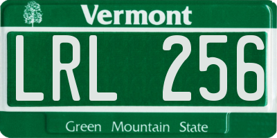 VT license plate LRL256