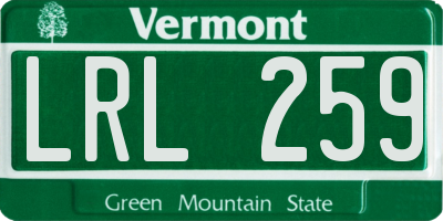 VT license plate LRL259