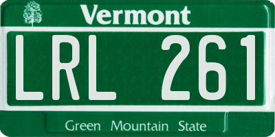 VT license plate LRL261