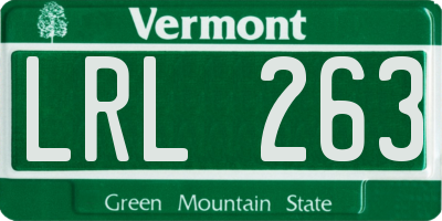 VT license plate LRL263