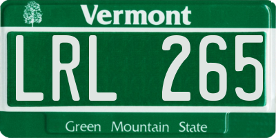 VT license plate LRL265