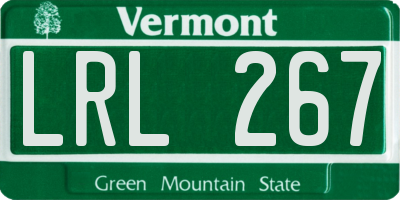 VT license plate LRL267