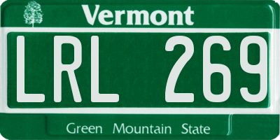 VT license plate LRL269