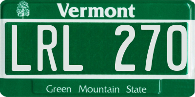 VT license plate LRL270