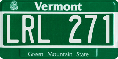 VT license plate LRL271