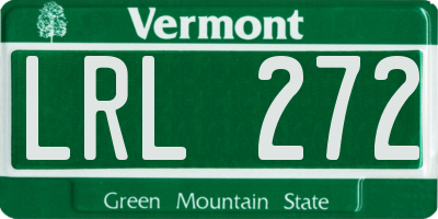 VT license plate LRL272