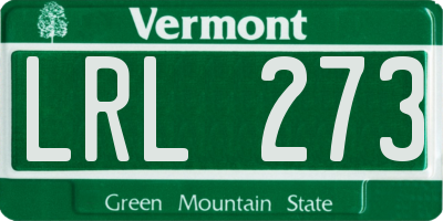 VT license plate LRL273