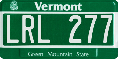 VT license plate LRL277