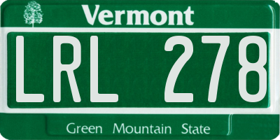 VT license plate LRL278