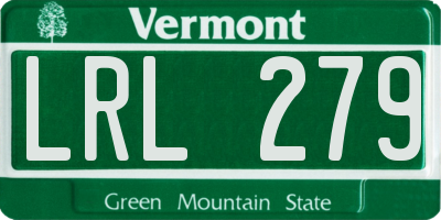 VT license plate LRL279