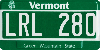 VT license plate LRL280