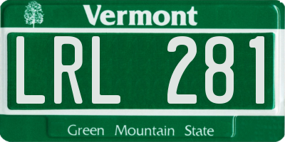 VT license plate LRL281