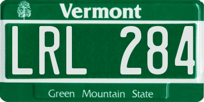 VT license plate LRL284
