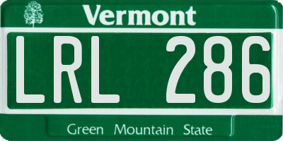 VT license plate LRL286
