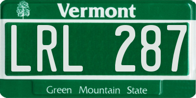 VT license plate LRL287