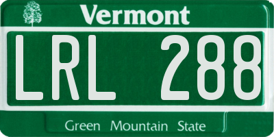 VT license plate LRL288