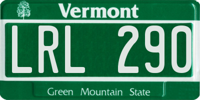 VT license plate LRL290