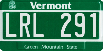 VT license plate LRL291