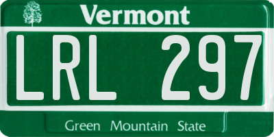 VT license plate LRL297