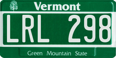 VT license plate LRL298