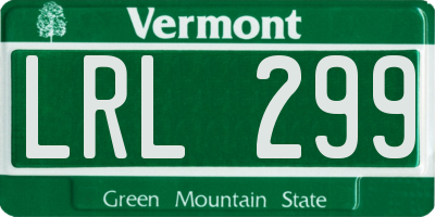 VT license plate LRL299