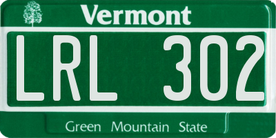VT license plate LRL302