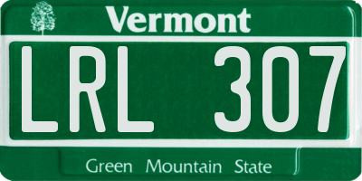 VT license plate LRL307