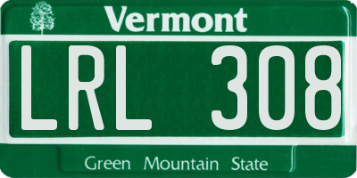VT license plate LRL308