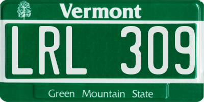 VT license plate LRL309