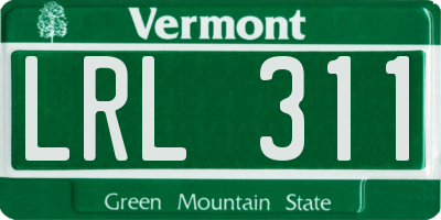 VT license plate LRL311