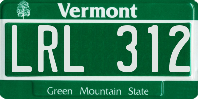 VT license plate LRL312